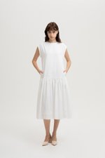 NAREEN CAP SLEEVE DROPWAIST DRESS