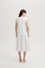 NAREEN CAP SLEEVE DROPWAIST DRESS