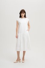 NAREEN CAP SLEEVE DROPWAIST DRESS