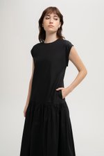 NAREEN CAP SLEEVE DROPWAIST DRESS