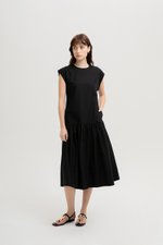 NAREEN CAP SLEEVE DROPWAIST DRESS