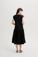 NAREEN CAP SLEEVE DROPWAIST DRESS