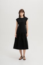 NAREEN CAP SLEEVE DROPWAIST DRESS