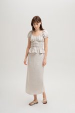 CLEMENTINE RUCHED PEPLUM TOP