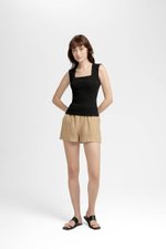 LYANNA RIBBED SQUARE NECK TANK TOP LYANNA RIBBED SQUARE NECK TANK TOP