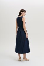 SHANNON FRONT TIE DENIM MIDI DRESS
