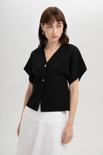 OPHELIA SILVER BUTTON KNIT TOP OPHELIA SILVER BUTTON KNIT TOP