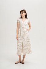 LEYLA FLORAL PRINTED PUFF SLEEVE MIDI DRESS