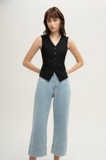LEAH DENIM STRAIGHT LEG CUFFED JEANS (PETITE) LEAH DENIM STRAIGHT LEG CUFFED JEANS (PETITE)