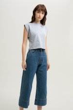 LEAH DENIM STRAIGHT LEG CUFFED JEANS (PETITE) LEAH DENIM STRAIGHT LEG CUFFED JEANS (PETITE)