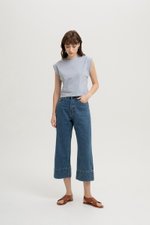 LEAH DENIM STRAIGHT LEG CUFFED JEANS (PETITE) LEAH DENIM STRAIGHT LEG CUFFED JEANS (PETITE)