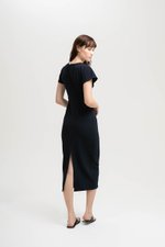 JANESSA EMPIRE WAIST MIDI DRESS