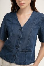 NIKOLAI SLEEVED DENIM VEST TOP NIKOLAI SLEEVED DENIM VEST TOP