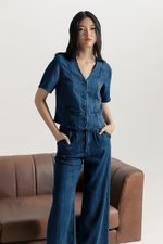 NIKOLAI SLEEVED DENIM VEST TOP NIKOLAI SLEEVED DENIM VEST TOP