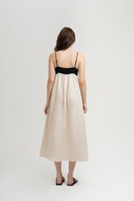 ANESSA CAMI CONTRAST LINEN DRESS ANESSA CAMI CONTRAST LINEN DRESS