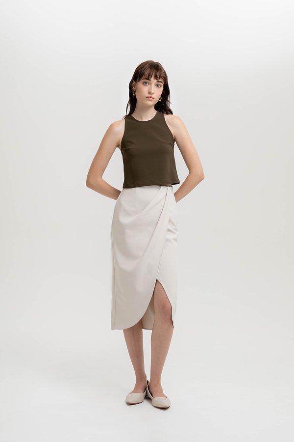 JOCADIA FOLD OVER MIDI SKIRT JOCADIA FOLD OVER MIDI SKIRT