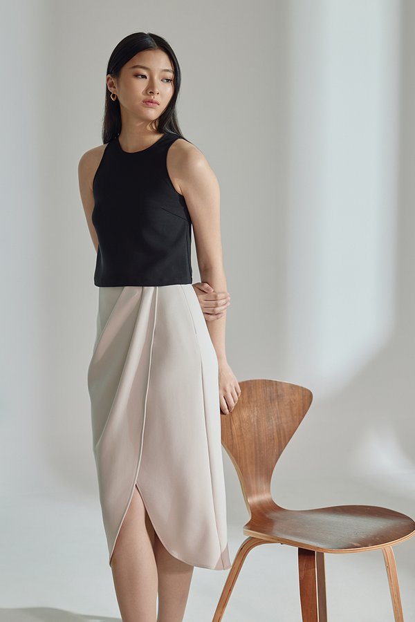JOCADIA FOLD OVER MIDI SKIRT JOCADIA FOLD OVER MIDI SKIRT