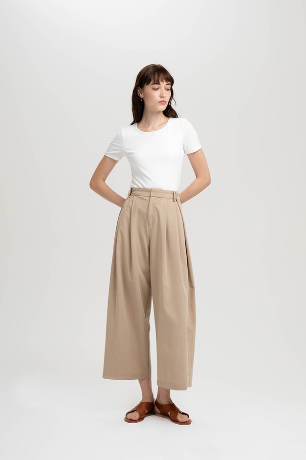 VERA PLEATED WIDE LEG PANTS