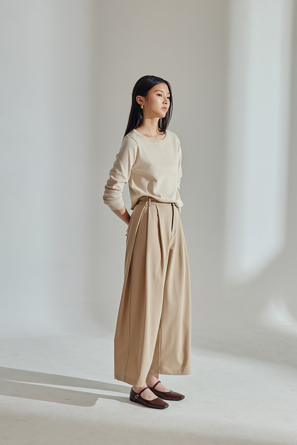 VERA PLEATED WIDE LEG PANTS