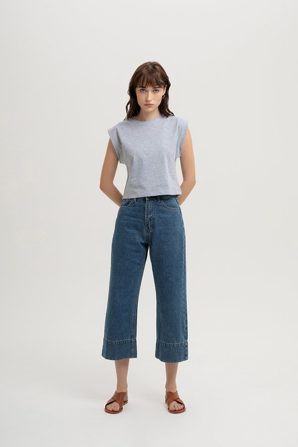 LEAH DENIM STRAIGHT LEG CUFFED JEANS (PETITE)