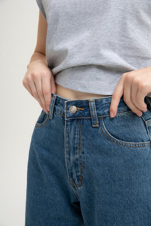 LEAH DENIM STRAIGHT LEG CUFFED JEANS (PETITE)