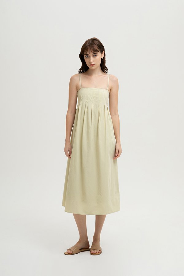 GISELE PLEATED MIDI DRESS