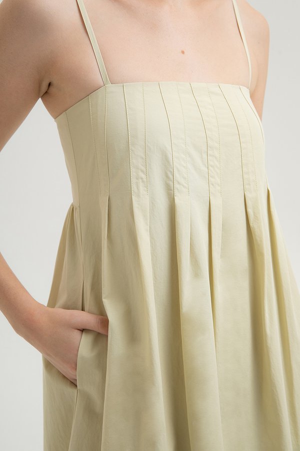 GISELE PLEATED MIDI DRESS