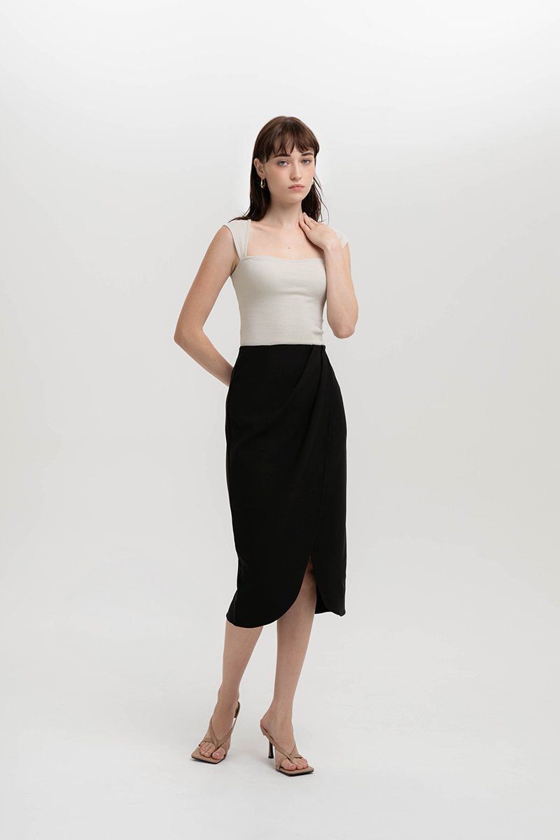 JOCADIA FOLD OVER MIDI SKIRT