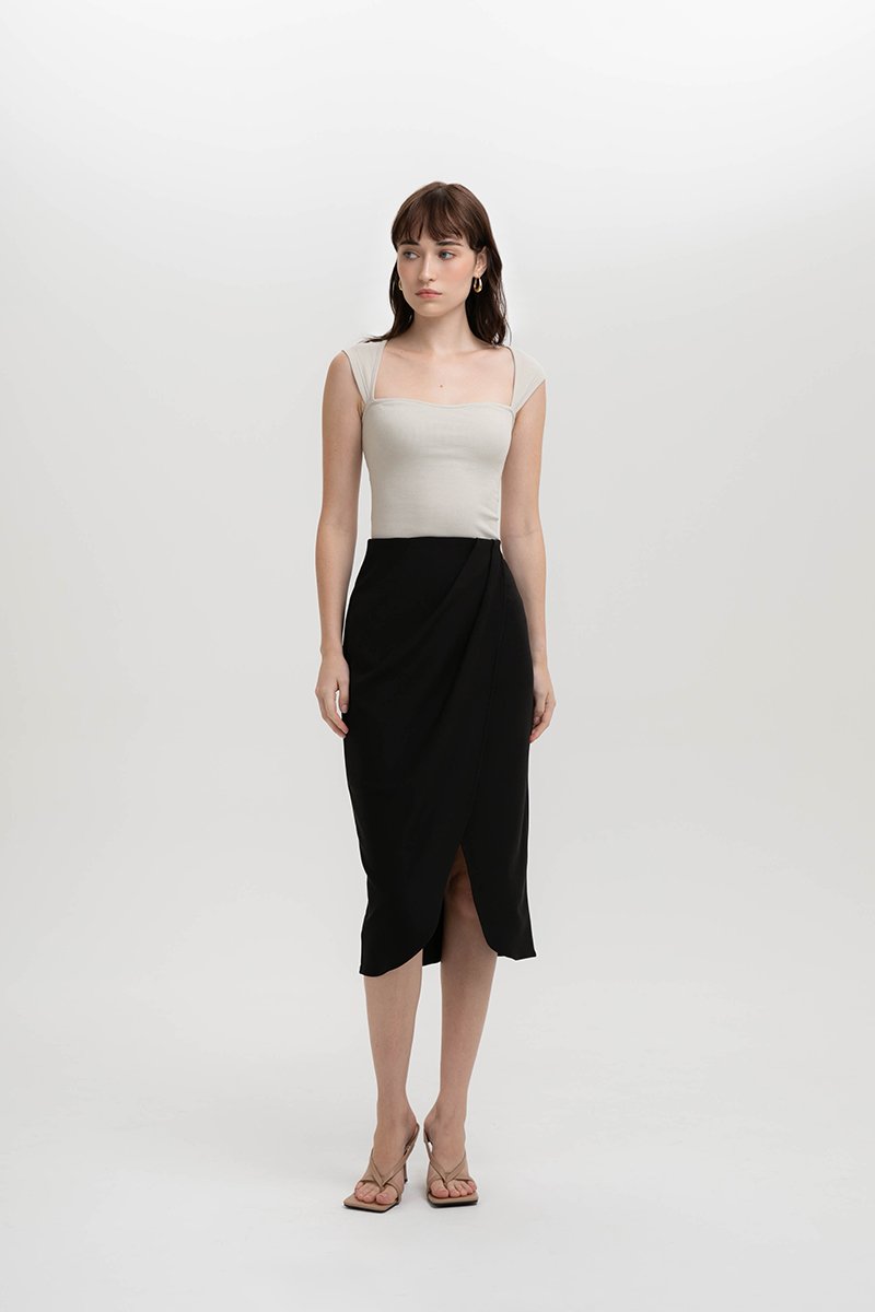 JOCADIA FOLD OVER MIDI SKIRT