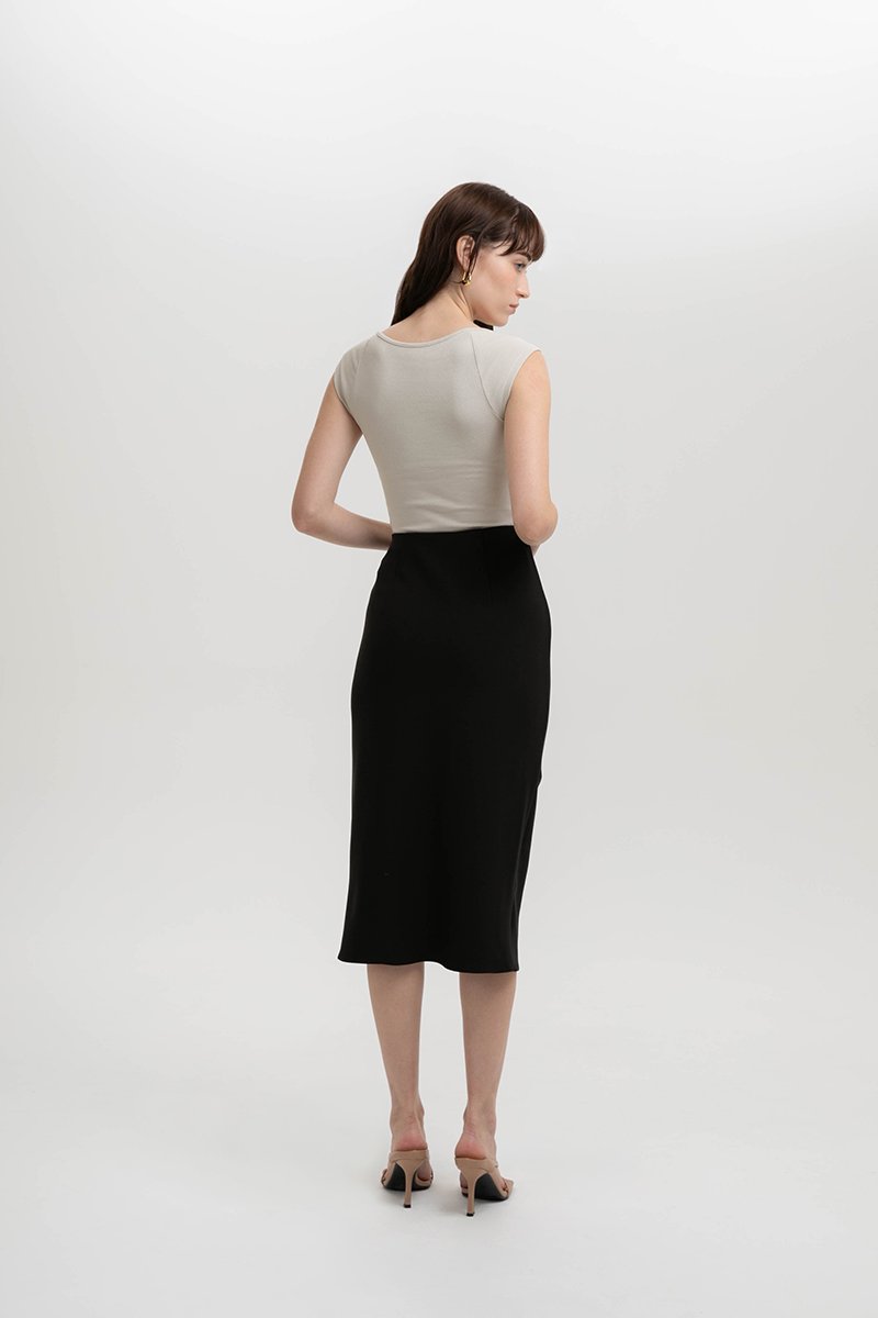JOCADIA FOLD OVER MIDI SKIRT