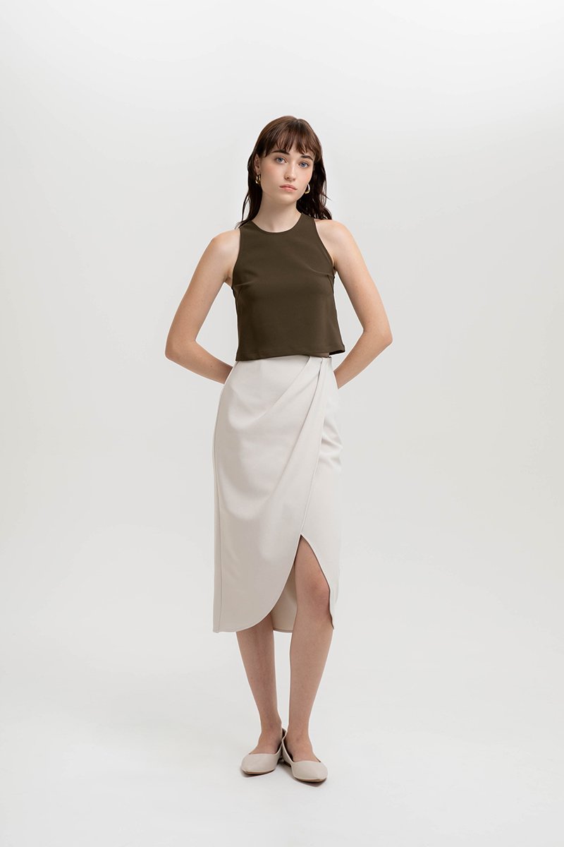 JOCADIA FOLD OVER MIDI SKIRT