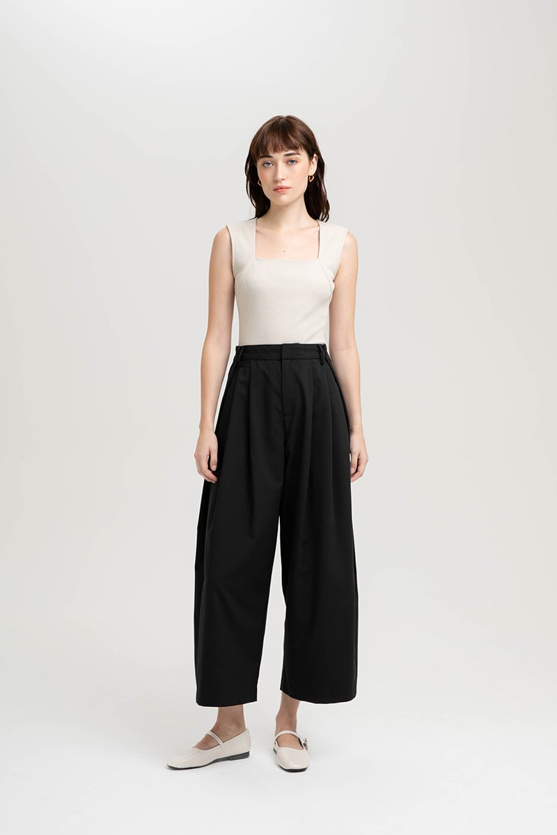VERA PLEATED WIDE LEG PANTS