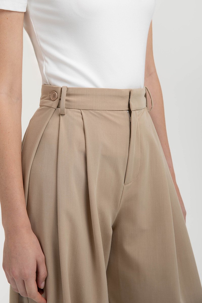 VERA PLEATED WIDE LEG PANTS