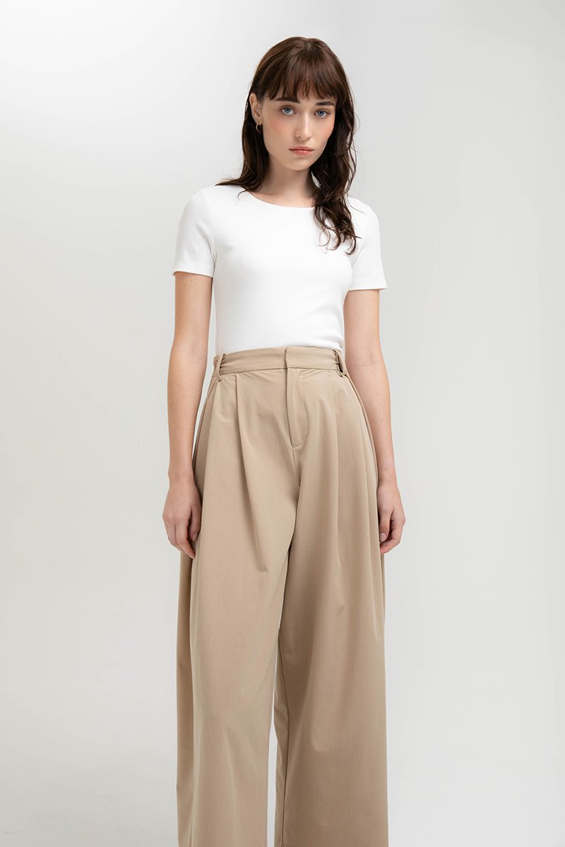 VERA PLEATED WIDE LEG PANTS