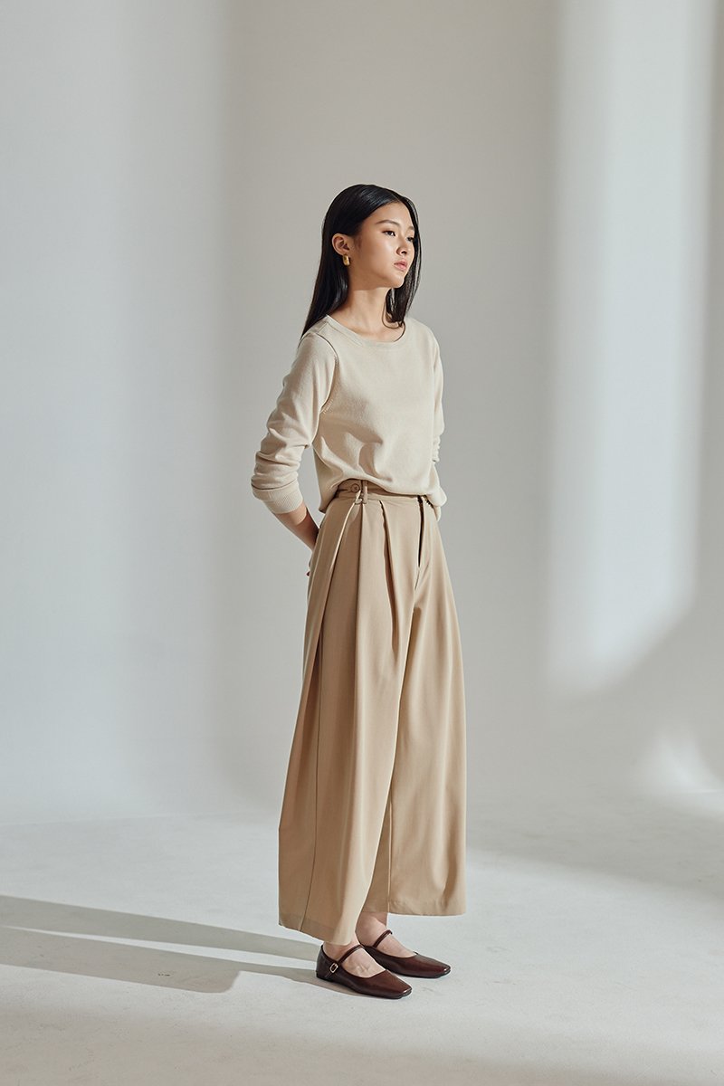 VERA PLEATED WIDE LEG PANTS