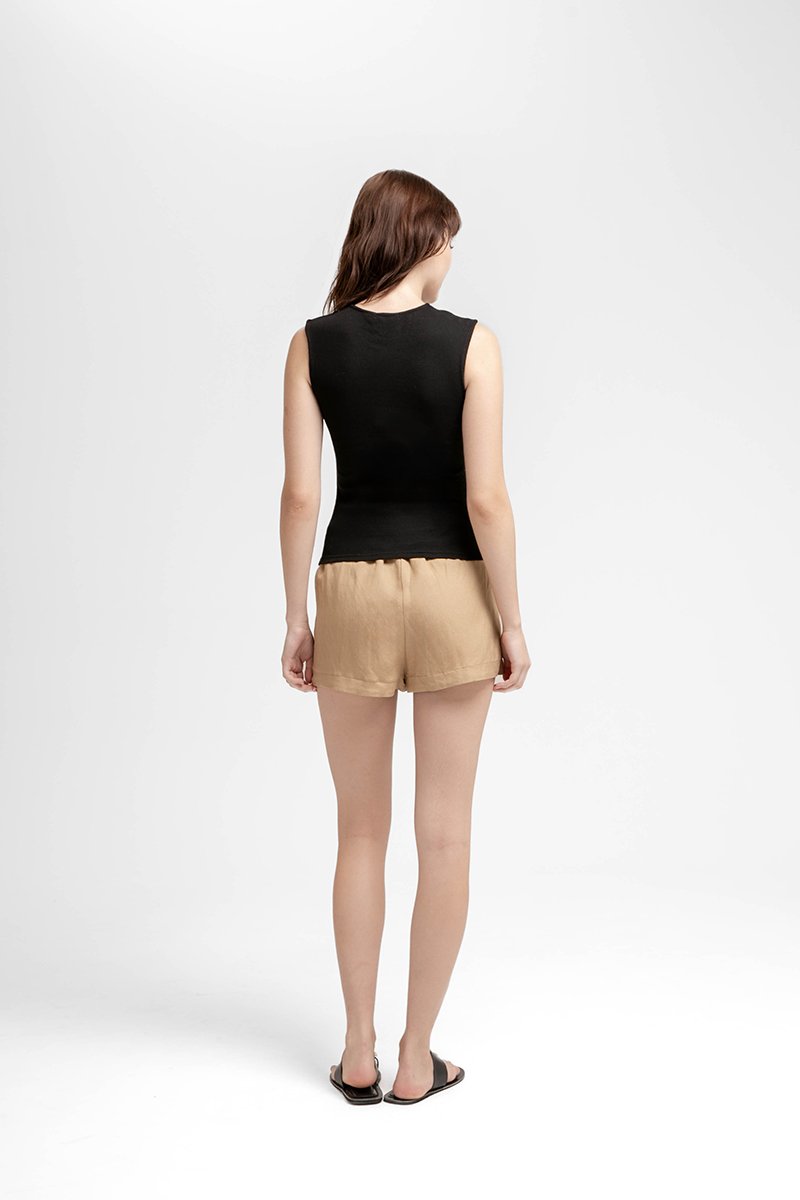 LYANNA RIBBED SQUARE NECK TANK TOP