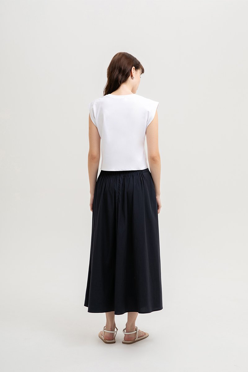 HANNAH PIN TUCK MIDI SKIRT (REGULAR)
