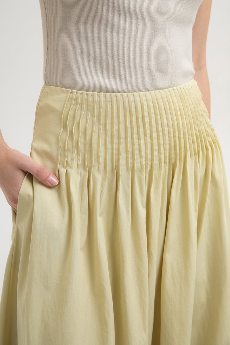 HANNAH PIN TUCK MIDI SKIRT (REGULAR)