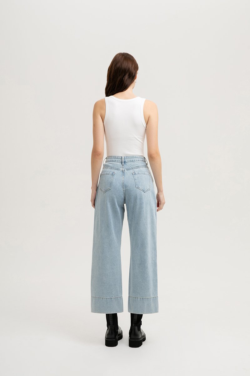 LEAH DENIM STRAIGHT LEG CUFFED JEANS (REGULAR) LEAH DENIM STRAIGHT LEG CUFFED JEANS (REGULAR)