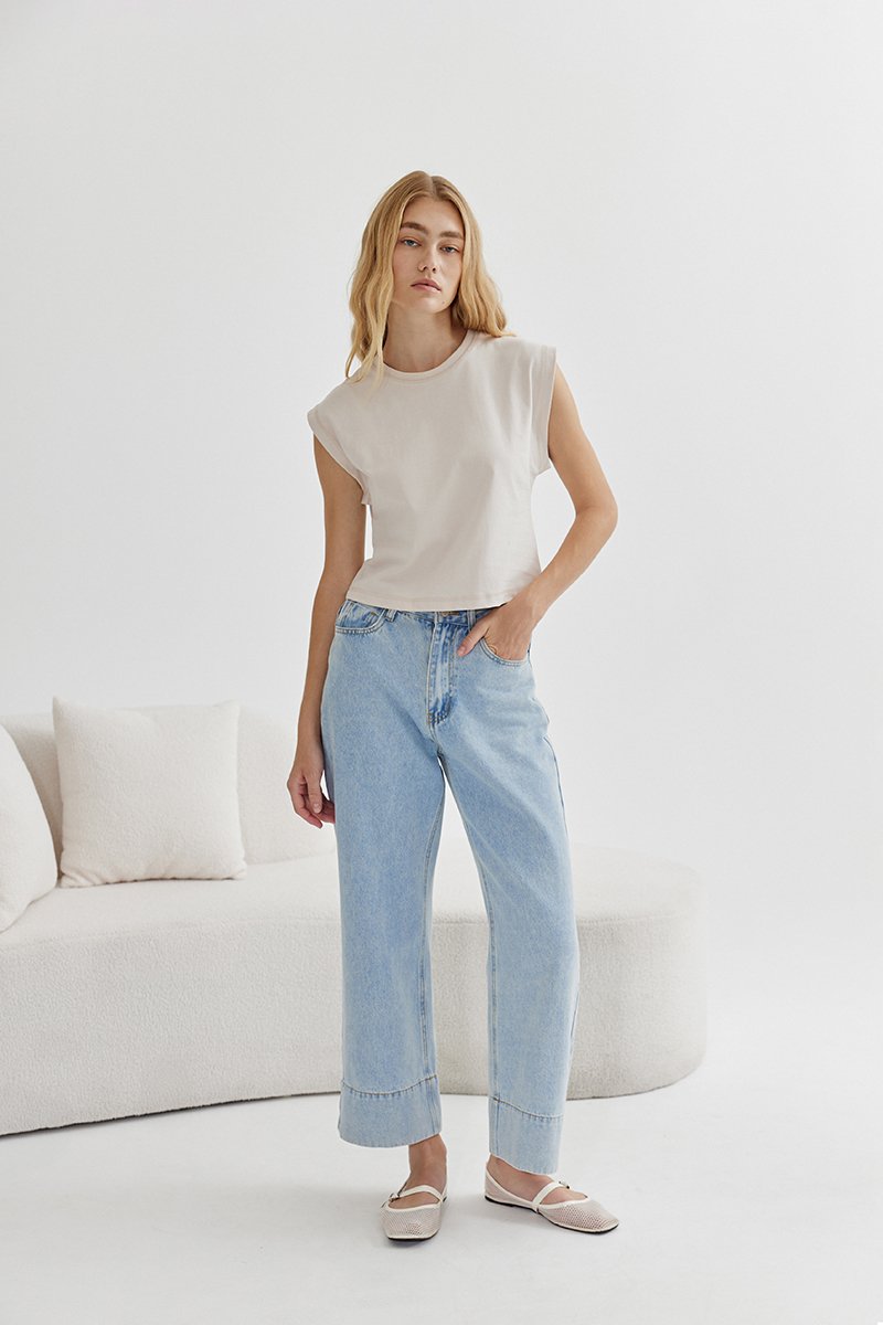 LEAH DENIM STRAIGHT LEG CUFFED JEANS (REGULAR) LEAH DENIM STRAIGHT LEG CUFFED JEANS (REGULAR)