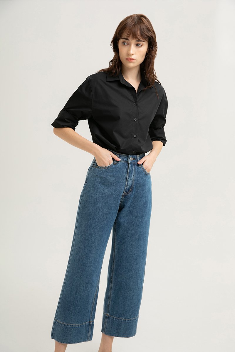 LEAH DENIM STRAIGHT LEG CUFFED JEANS (REGULAR) LEAH DENIM STRAIGHT LEG CUFFED JEANS (REGULAR)