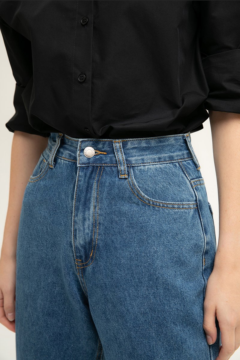 LEAH DENIM STRAIGHT LEG CUFFED JEANS (REGULAR) LEAH DENIM STRAIGHT LEG CUFFED JEANS (REGULAR)