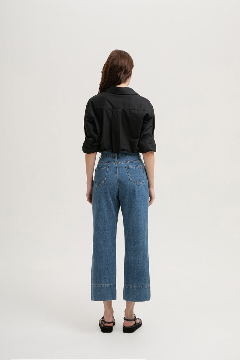 LEAH DENIM STRAIGHT LEG CUFFED JEANS (REGULAR) LEAH DENIM STRAIGHT LEG CUFFED JEANS (REGULAR)