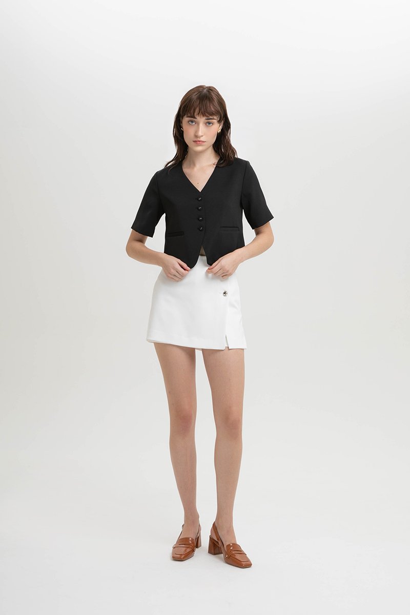DALE SILVER BUTTON SKORT