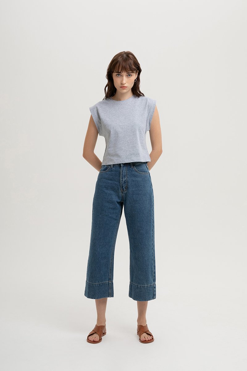 LEAH DENIM STRAIGHT LEG CUFFED JEANS (PETITE)