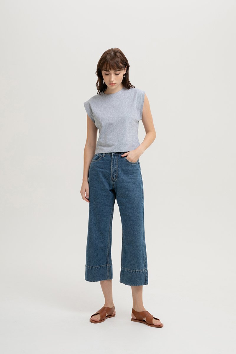LEAH DENIM STRAIGHT LEG CUFFED JEANS (PETITE)