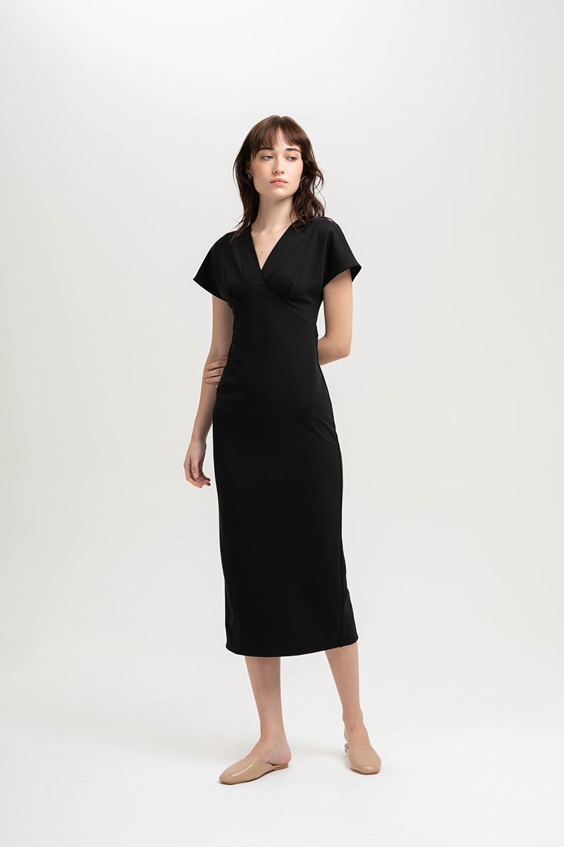 JANESSA EMPIRE WAIST MIDI DRESS