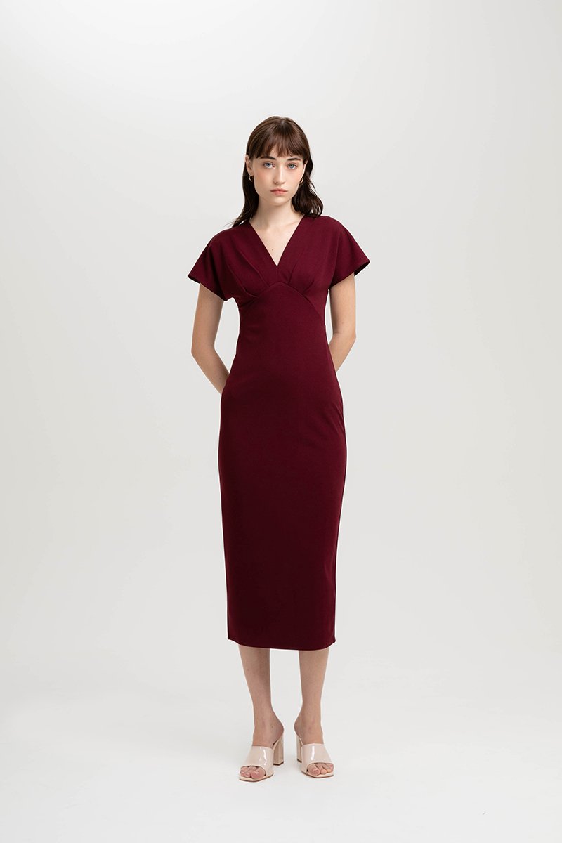 JANESSA EMPIRE WAIST MIDI DRESS