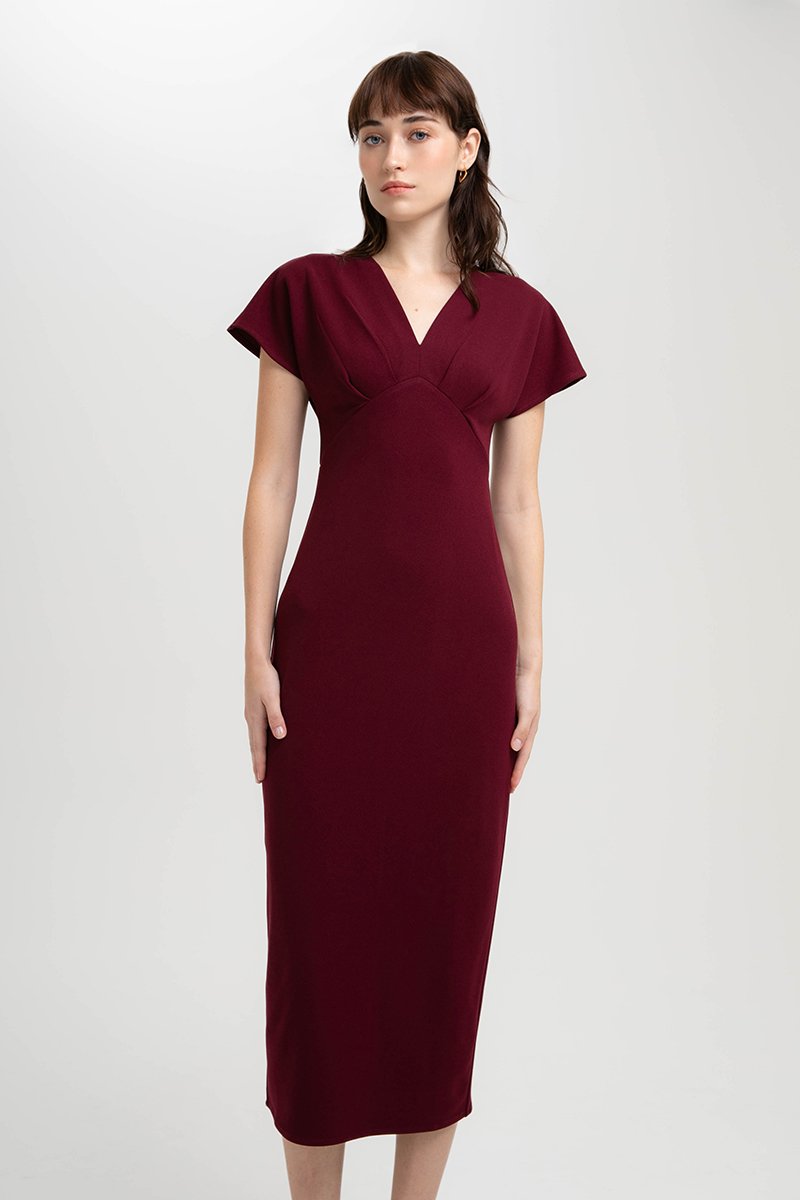 JANESSA EMPIRE WAIST MIDI DRESS