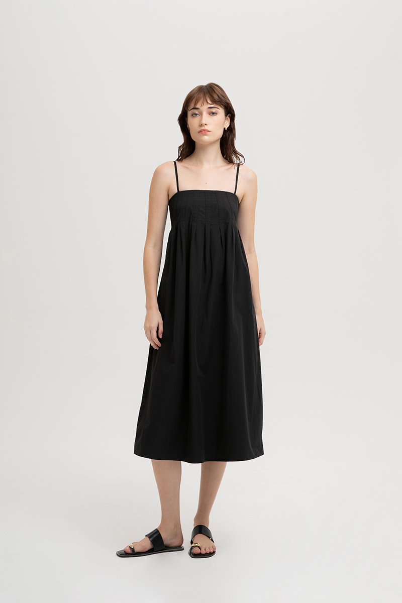 GISELE PLEATED MIDI DRESS